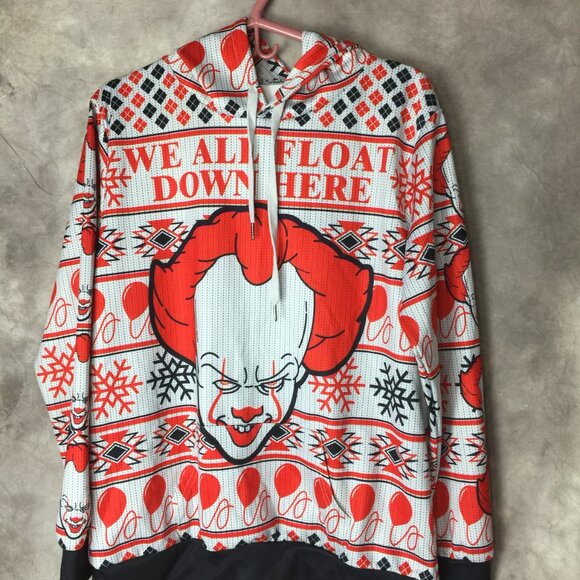 IT CLOWN Sweatshirt Pullover We All Float Down Here Halloween Stephen King - Picture 1 of 6